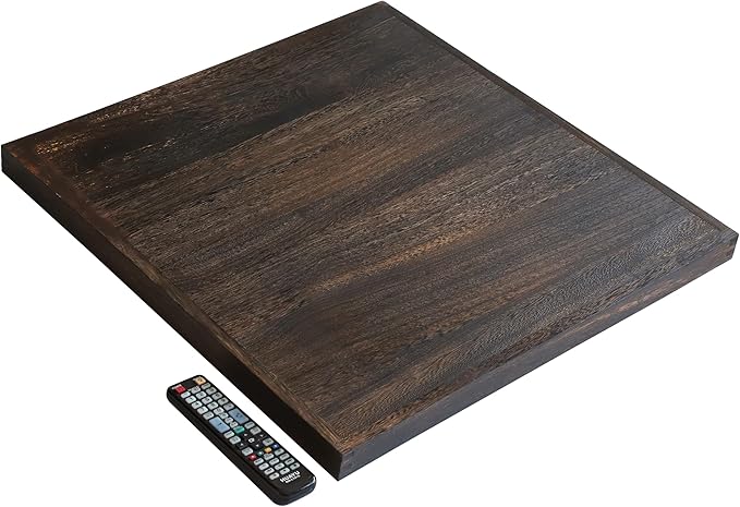 24" Rustic Wooden Serving Tray - Extra Large Square Ottoman Table Tray for Farmhouse Decorative Oversized Coffee Table Trays Living Room Kitchen Counter Breakfast Brown