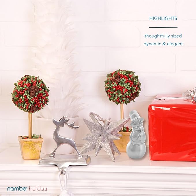 Nambé Holiday Collection Mini Snowman Figurine – Festive Christmas Accent for Tabletop or Mantel, Sculptural Seasonal Décor in Signature Alloy with Rounded Silhouette, Decorative Holiday Display