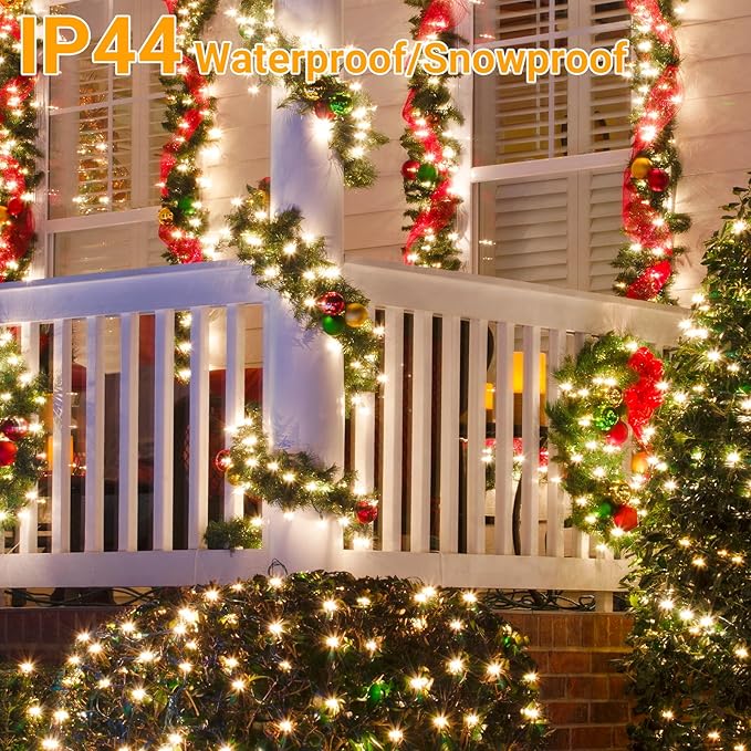 100 LED Connectable Globe String Lights Indoor Bedroom, 33ft Warm White String Lights with Remote Plug in, 8Mode Christmas Lights Outdoor Waterproof for Classroom Patio Party Dorm Decor