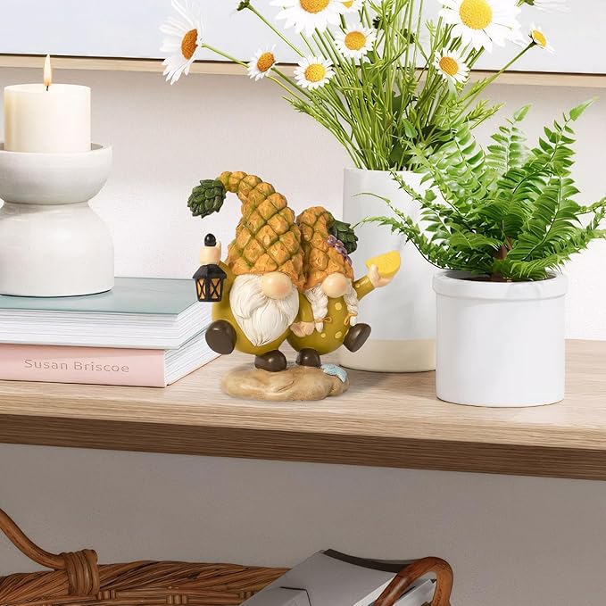 5" Pineapple Gnome Figurines Decor, Pineapple Themed Gifts, Summer Indoor Table Top Desk Shelf Decorations for Home