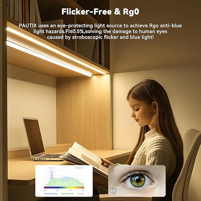 PAUTIX COB LED Strip Light 65.6ft/20m,Work with Alexa/Google Assistant,9600 LEDs Warm White 3000K,CRI93+ Super Bright High Lumen,Dimmable 24V Flexible LED Light Strip,for Bedroom,Ceiling,Office,DIY