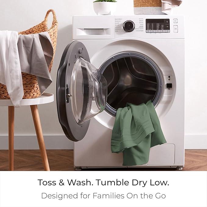 Mellanni King Sheets Set - 4 PC Iconic Collection Bedding - Hotel Luxury, Extra Soft, Cooling Bed Sheets - Wrinkle, Fade, Stain Resistant (King, Sage)