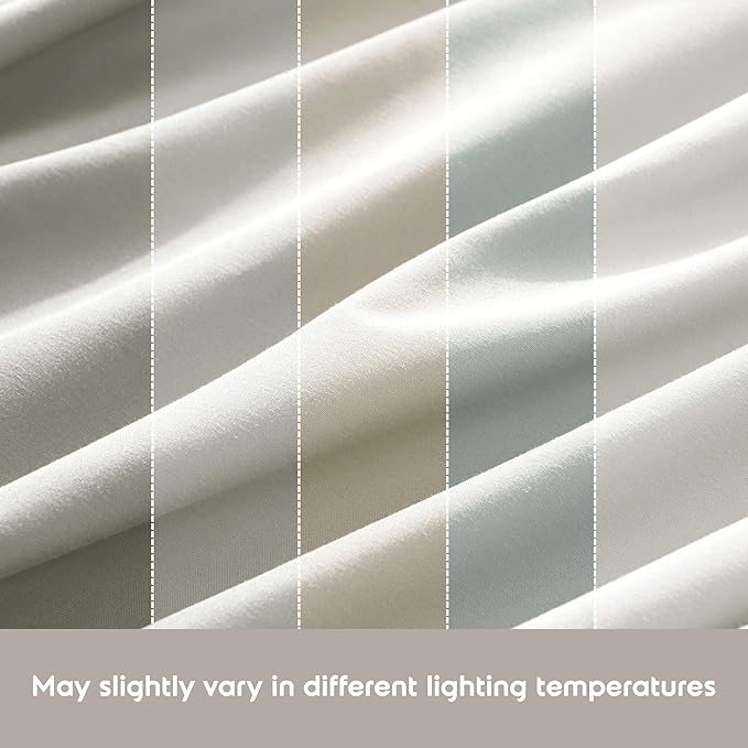 Nestl Extra Deep Split King Sheet Set - 7 Piece Breathable & Cooling Sheets - Hotel Luxury Bedding Set w/18-24 Inch Deep Pockets - Easy & Secure Fit - Super Soft, Wrinkle Free & Comfy - Off White
