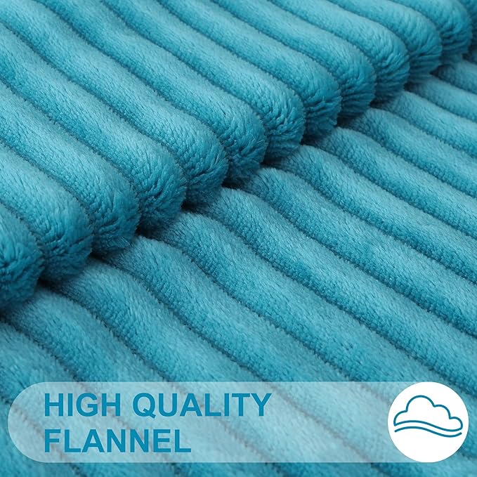 Simmore Decorative Throw Pillow Covers 26x26 Set of 2, Soft Natural Plush Flannel Double-Sided Fluffy Couch Pillow Covers for Sofa Living Room, Teal