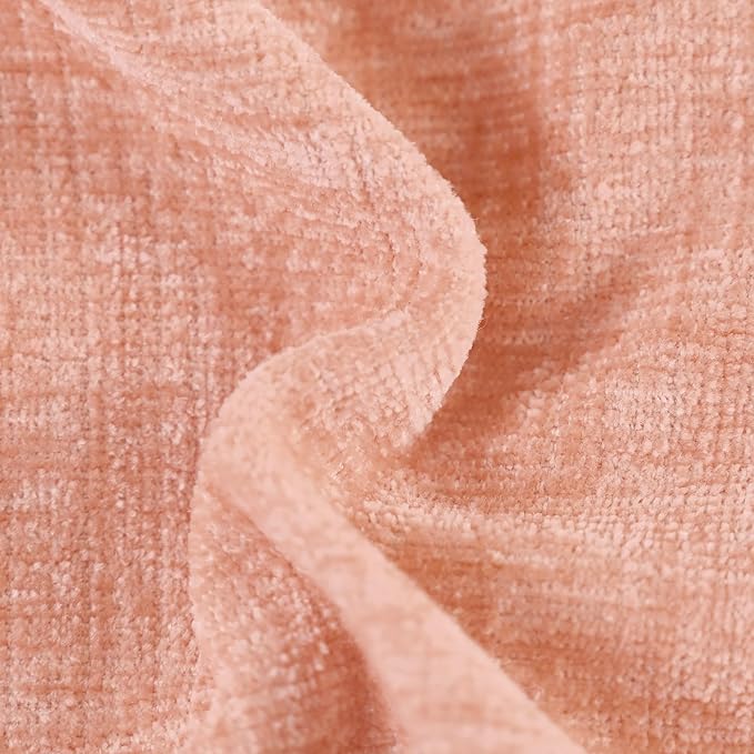 CaliTime Throw Pillow Covers Decorative 16 X 26 Inches Pack of 2 Cozy Chenille Cushion Cases for Couch Sofa Bed Living Room Home Dusty Pink