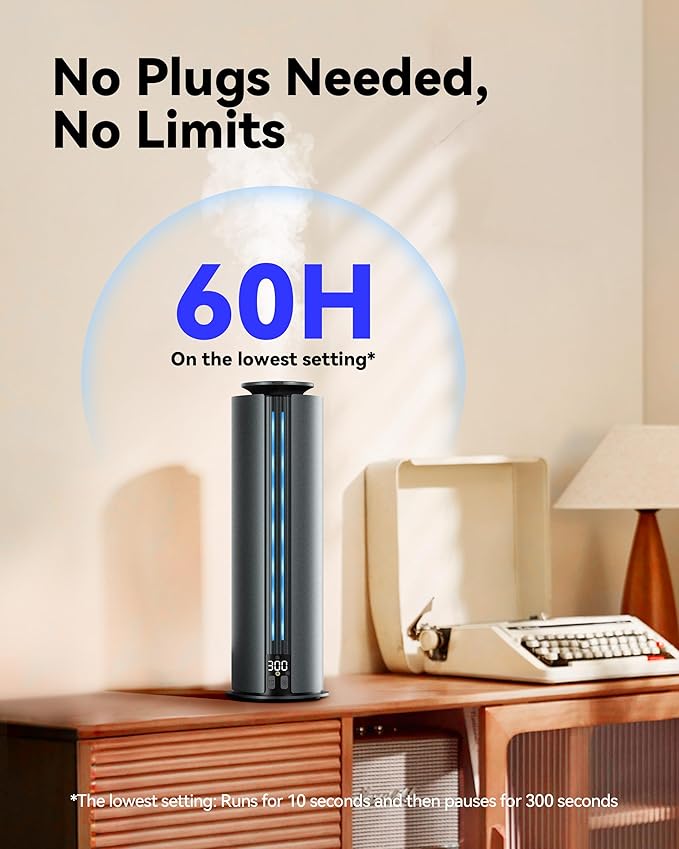 1800 Sq Ft Waterless Diffuser, 100ml Hotel Collection Diffuser Scent Air Machine for Home Cold Air Essential Oil Diffuser for Large Room Office Quiet (Titanium Gray)