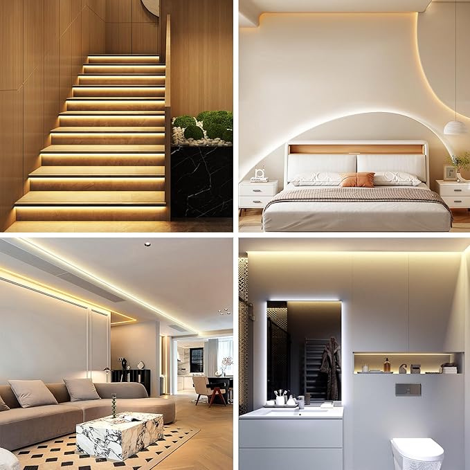 White LED Strip Lights, 100ft Dimmable Bright 24V Led Tape Light with Remote and App Control, 2700K-6500K White 1440 LEDs Lights for Bedroom, Kitchen, Ceiling (1 Rolls of 100ft)