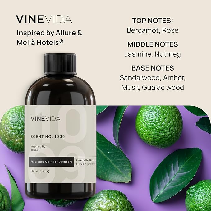 VINEVIDA (16oz) Hotel Fragrance Collection Diffuser Oil - Hotel Scents Diffusers for Home - Cold Air Diffuser Oil - Hotel Scent Essential Oil - Scent No.1009 Inspired by Melia Hotels