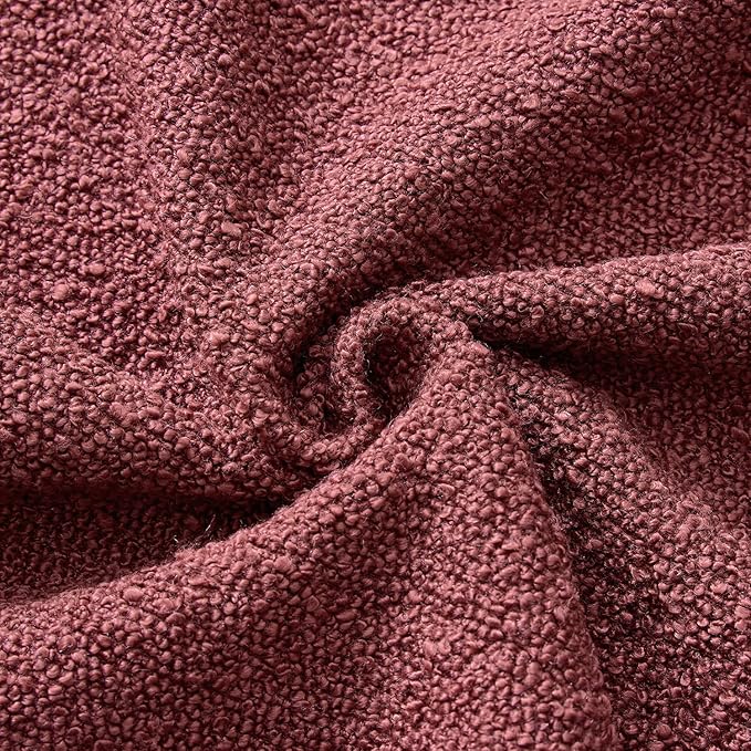 Woaboy Pack of 2 20x20 Inch Decorative Boucle Throw Pillow Covers Textured Square Pillowcaes Accent Solid Cozy Soft Cushion Covers Home Decor for Sofa Couch Living Room Home Decor,Burgundy