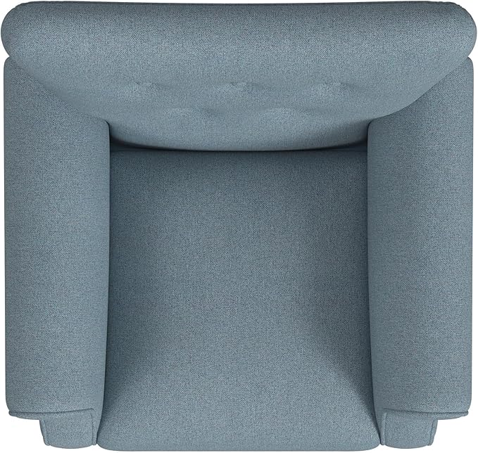 Spatial Order Home Decor | Upholstered Rolled Arm Wingback Accent Chair | Accent Chairs for Living Room & Bedroom | Decorative Home Furniture - Blue Textured Woven