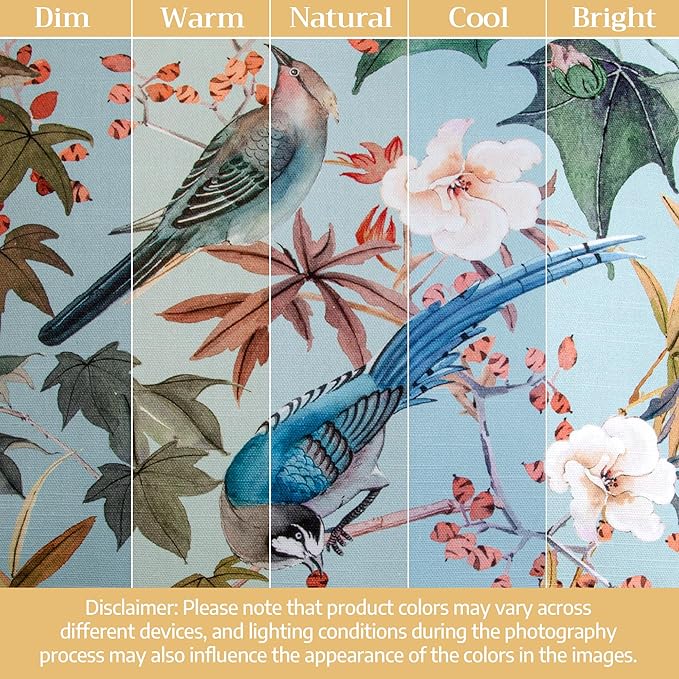 Maison d' Hermine Curtains for Living Room 100% Cotton 108 inch Length One Panel Light Filtering Curtains for Bedroom Windows with Rod and Loop Pockets Drapes (Hokuzai Blue, 50" W x 108" L)