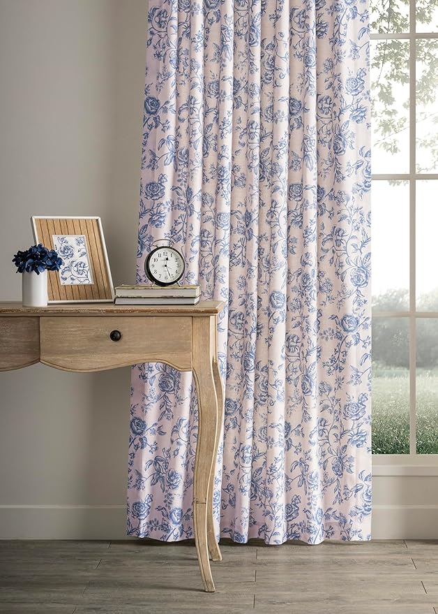 Maison d'Hermine Curtains for Living Room 100% Cotton 96 inch Length One Panel Window Curtains for Bedroom with Loop & Rod Pockets - Roy, 50" W x 96" L