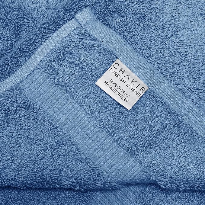 Chakir Turkish Linens 100% Cotton Premium Turkish Towels for Bathroom | 35'' x 70'' (1-Piece Bath Sheet, Wedgewood)