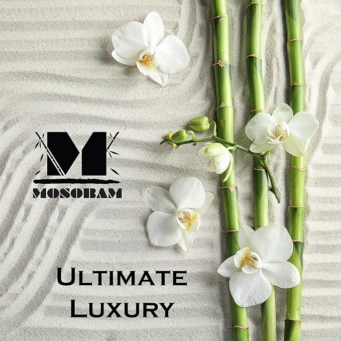 Mosobam Luxury Turkish Set of 4 Bath Towels 30X58 White 700 GSM Bamboo Viscose & Aegean Turkish Combed Cotton