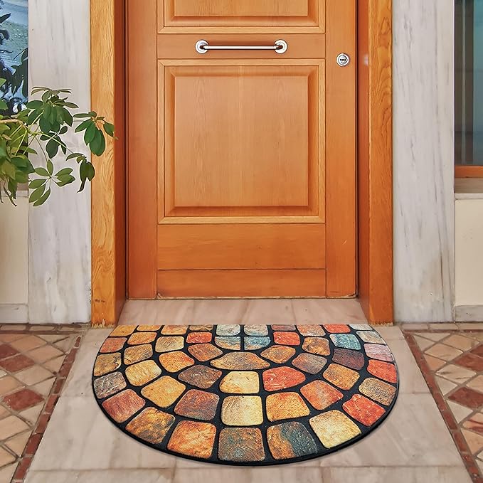 ubdyo Unique Design Door mat - Low Pile Front Doormat Outside Entrance for Efficient Dirt Trapping - All Weather Front Door Mat Indoor Entrance - Anti Slip Welcome Matt Outdoor - (36" x 24", Red)