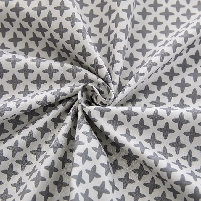 Twin Size Bed Sheets Set Deep Pockets - 6PC Geometric Print Ultra Soft Microfiber Bed Sheets - Easy to Clean, 90 Thread Count Sheets with Fitted Sheet, Flat Sheet & Pillowcases (Grey Diamond)