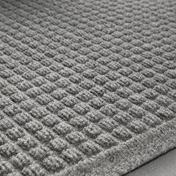Consolidated Plastics Aquasorb Classic Indoor/Outdoor Entrance Floor Mat with Non-Slip Rubber Backing, Fabric Border, Stain Resistant and Quick Drying Commercial Grade (35" x 116", Gray)