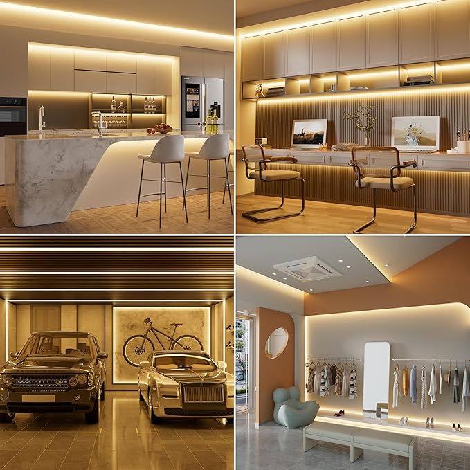 MIWISE COB LED Strip Light 20ft/6.1m,CRI 90+ Warm White 2700K High Lumen Super Bright Flexible DC24V LED Tape Light,for Cabinet Home Office DIY Lighting Projects(Adapter&Controller NOT Included)