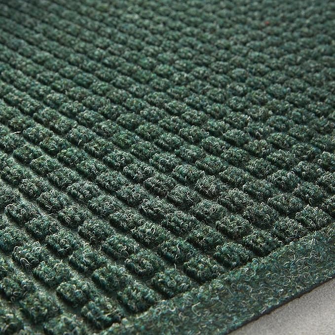 Consolidated Plastics Aquasorb Classic Indoor/Outdoor Entrance Floor Mat with Non-Slip Rubber Backing, Fabric Border, Stain Resistant and Quick Drying Commercial Grade (35" x 116", Evergreen)