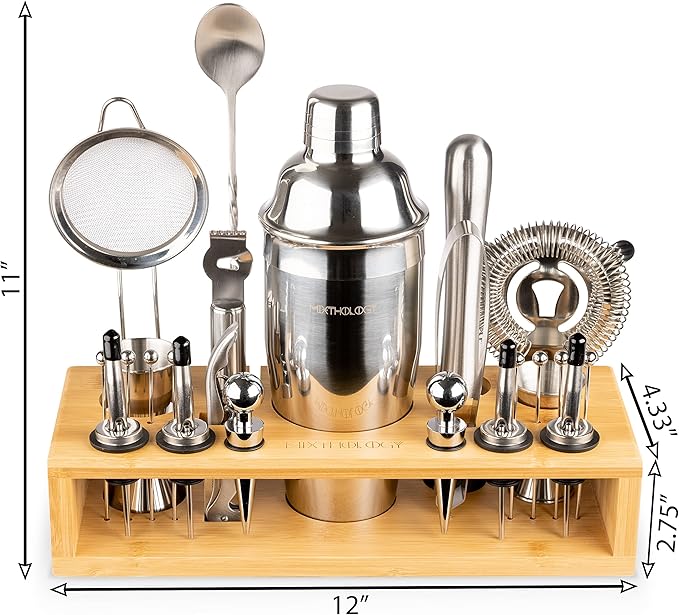 Mixology Bartender kit | 31 Piece Professional Bartender Set by Mixthology - bar Tools, Accessories, and bar Sets for The Home by Bartenders. Gift The Perfect Cocktail Shaker