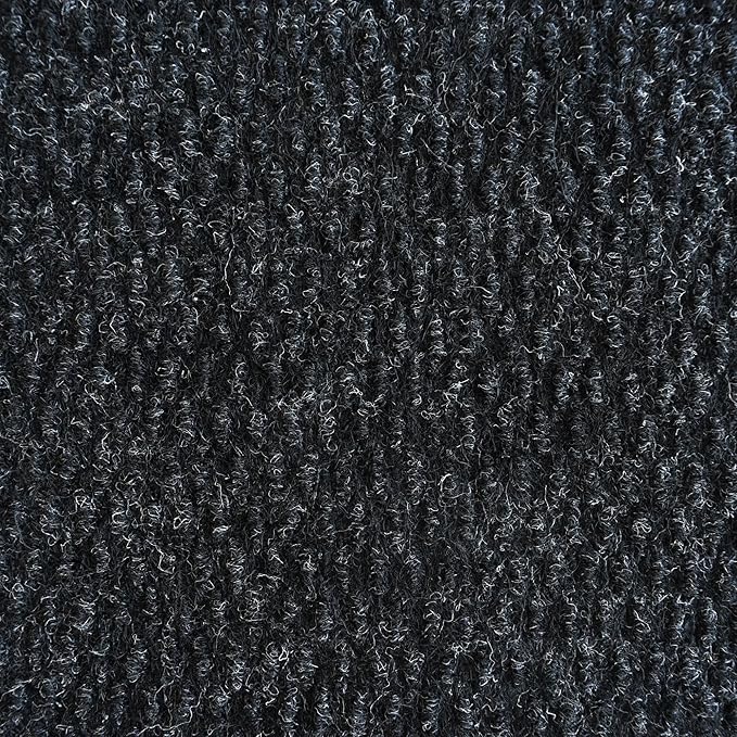 iCustomRug Mudroom Mat – 4x8ft Black, Indoor/Outdoor, Non-Slip Rubber Backing, Low-Profile All-Weather Carpet, Non-Shedding & Easy Care, Entryway Mat Ideal for High Traffic Areas