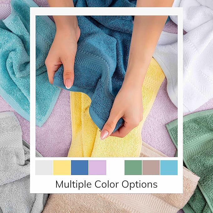 TEXTILOM 100% Turkish Cotton 4 Piece Luxury Washcloth Towel Set for Bathroom, Super Soft & Highly Absorbent & Quick Dry for Face and Hand- Lilac