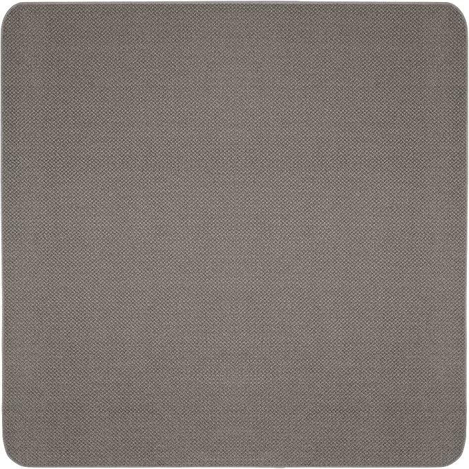 House, Home and More Skid-Resistant Carpet Indoor Area Rug Floor Mat - Gray - 4 Ft X 4 Ft - Non Slip Rubber Backing, Stain Resistant, Dog Friendly, Living Room Bedroom Kitchen Entryway