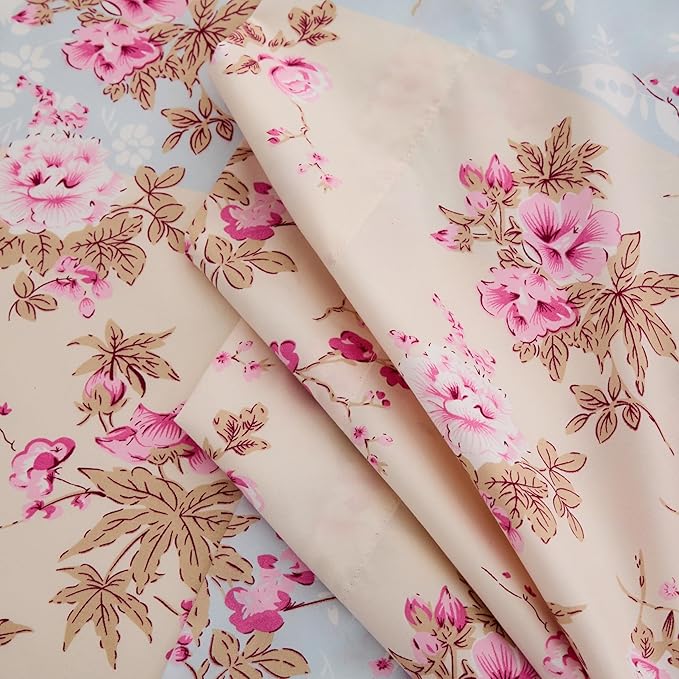 Twin Size Bed Sheets Set Deep Pockets - 6PC Floral Ultra Soft Microfiber Bed Sheets - Easy to Clean, 90 Thread Count Sheets with Fitted Sheet, Flat Sheet & Pillowcases (Beige Floral)