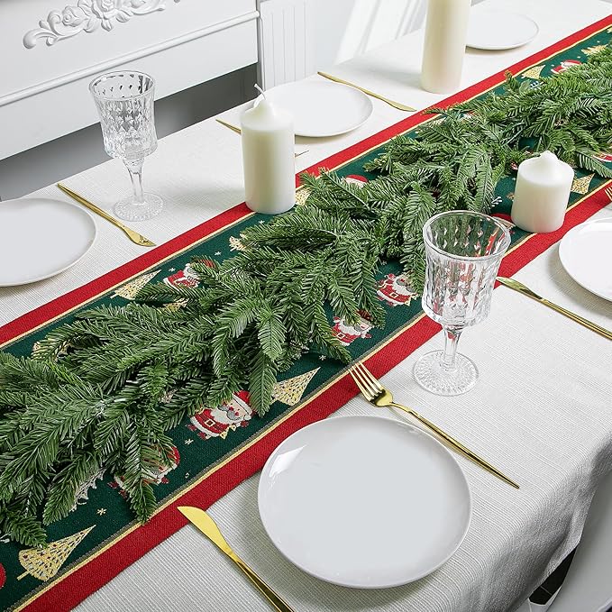 Watayo 9.8 Ft Realistic Touch Norfolk Pine Garland, Artificial Realistic Cedar Garland Christmas Garland for Mantle, Fake Norfolk Pine Greenery Garlands for Xmas Fireplace Window Indoor Outdoor Decor