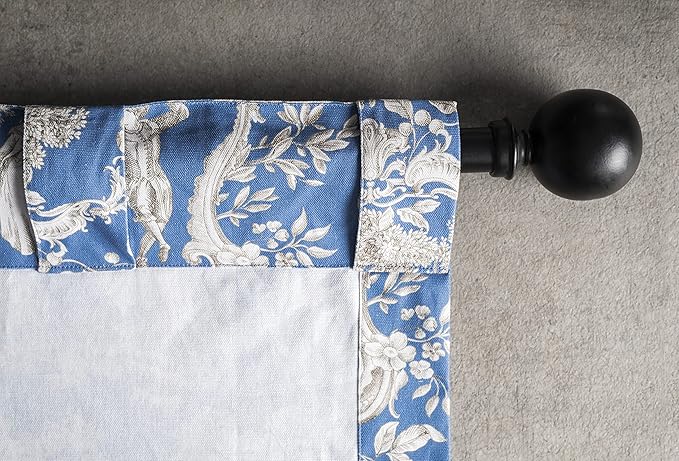 Maison d' Hermine Curtains for Living Room 100% Cotton 96 inch Length Two Panels Light Filtering Toile Curtains for Bedroom Windows with Rod and Loop Pockets Drapes (Joli Jouy Blue, 50" W x 96" L)