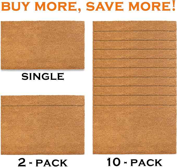 Plain Coir Doormat Bulk 30x17 Inch, Blank Door Mat 10 Pack for Crafting Painting, Welcome Mat for Crafts