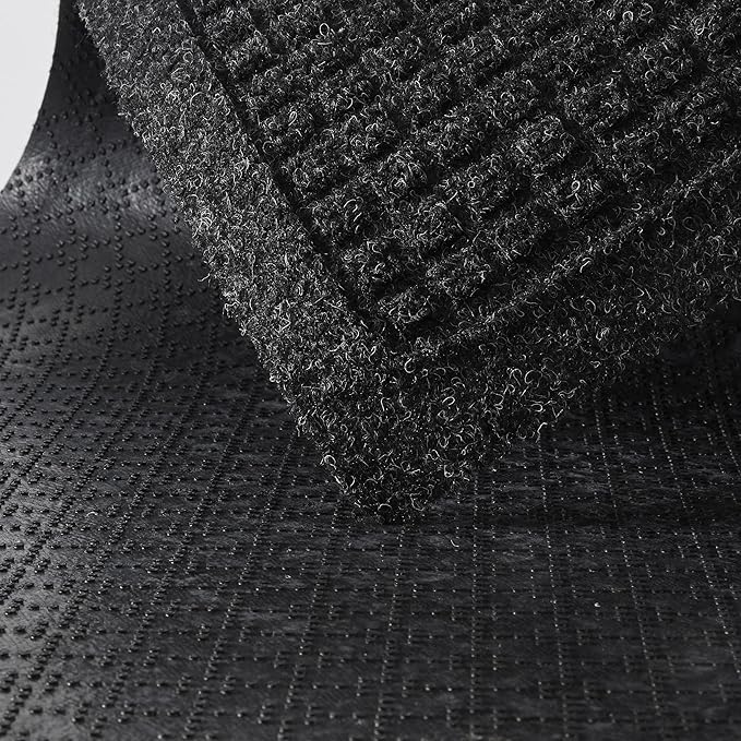 Consolidated Plastics Aquasorb Classic Indoor/Outdoor Entrance Floor Mat with Non-Slip Rubber Backing, Fabric Border, Stain Resistant and Quick Drying Commercial Grade (35" x 45", Charcoal)