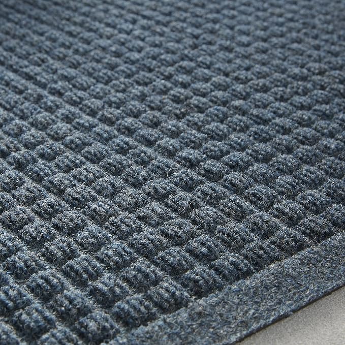 Consolidated Plastics Aquasorb Classic Indoor/Outdoor Entrance Floor Mat with Non-Slip Rubber Backing, Fabric Border, Stain Resistant and Quick Drying Commercial Grade (45" x 69", Navy)