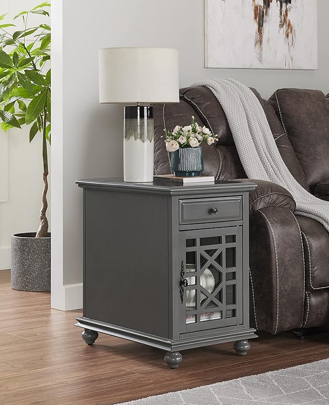 Martin Svensson Home Elegant, Grey Chairside End Table (810078)