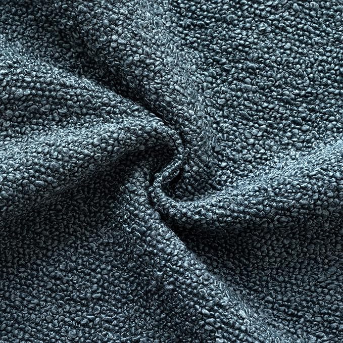 Woaboy Pack of 2 20x20 Inch Decorative Boucle Throw Pillow Covers Textured Square Pillowcaes Accent Solid Cozy Soft Cushion Covers Home Decor for Sofa Couch Living Room Home Decor,Dark Blue