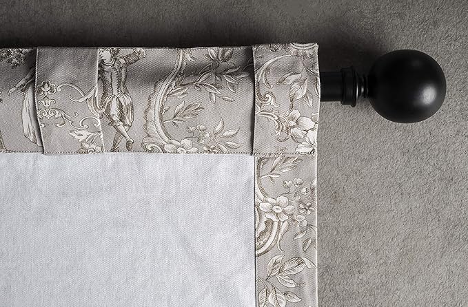 Maison d' Hermine Curtains for Living Room 100% Cotton 124 inch Length Two Panels Light Filtering Toile Curtains for Bedroom Windows with Rod and Loop Pockets Drapes (Joli Jouy Beige, 50" W x 124" L)