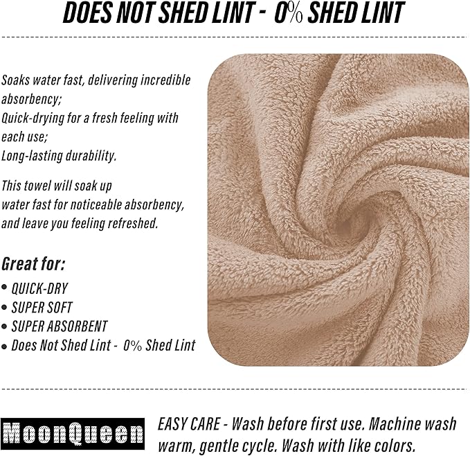 MOONQUEEN 18 Pack Premium Hand Towels - Quick Drying - Microfiber Coral Velvet Highly Absorbent Towels - Multipurpose Use as Hotel, Bathroom, Shower, Spa, Hand Towel 16 x 28 inches (Brown)