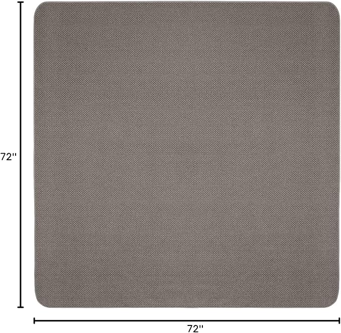 House, Home and More Skid-Resistant Carpet Indoor Area Rug Floor Mat - Gray - 6 Ft X 6 Ft - Non Slip Rubber Backing, Stain Resistant, Dog Friendly, Living Room Bedroom Kitchen Entryway