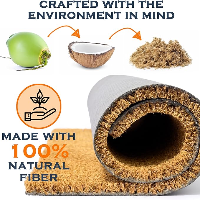 Plain Coir Doormat Bulk 30x17 Inch, Blank Door Mat 10 Pack for Crafting Painting, Welcome Mat for Crafts