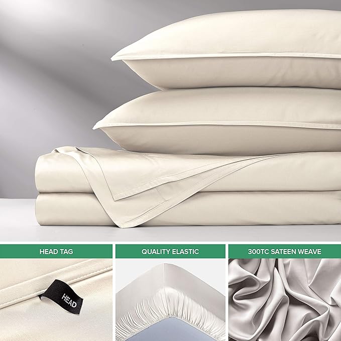 King Sheets by Pure Bamboo, Genuine 100% Organic Viscose Derived from Bamboo Bed Sheet Set, Luxuriously Soft & Cooling, Double Stitching, Lifetime Quality Promise (King, Ivory)