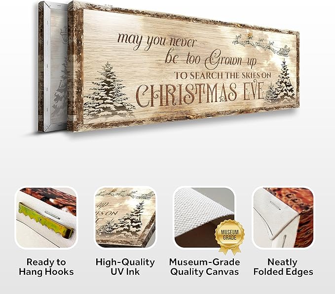 Tailored Canvases Christmas Sign (Gold Christmas Sign, 48x16)