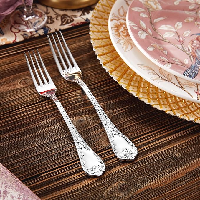 KEAWELL Premium Grand Luxe Flatware Set – 18/10 Stainless Steel, Everyday Elegance Silverware, Dishwasher Safe (20, Silver)