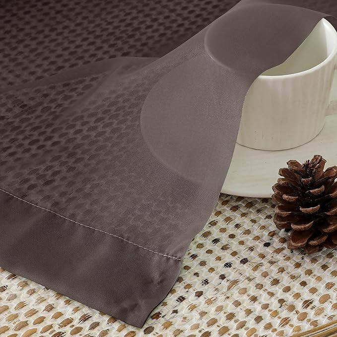 Aiyufeng Chocolate Sheer Curtains 54 Inches Long 2 Panels, Solid Voile Top Dual Rod Pockets Stylish Breathable Drapes Window Treatment for Kid's Room/Bedroom/Living Room, 42W x 54L, Chocolate Brown
