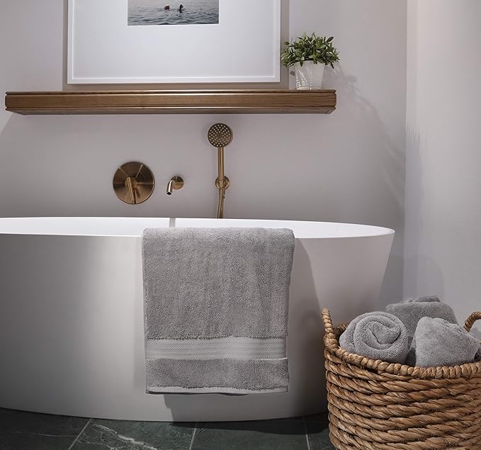 100% Organic Cotton Bath Towel Set | Bathroom Luxury Towel Set of 6 | GOTS Certified | Hotel Premium Towels | 700 GSM | 2 Bath Towel 30 x 56 | 2 Hand Towel 16 x 30 | 2 Wash Cloth 13 x 13 | Dark Gray