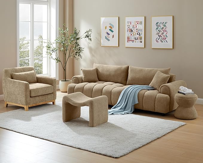 Large Footstool Ottoman, Multi-Functional Modern Foot Stool, Sofa Footrest Extra Seating for Living Room, Entryway, Hallways and Bedrooms, Large, Dark Gray