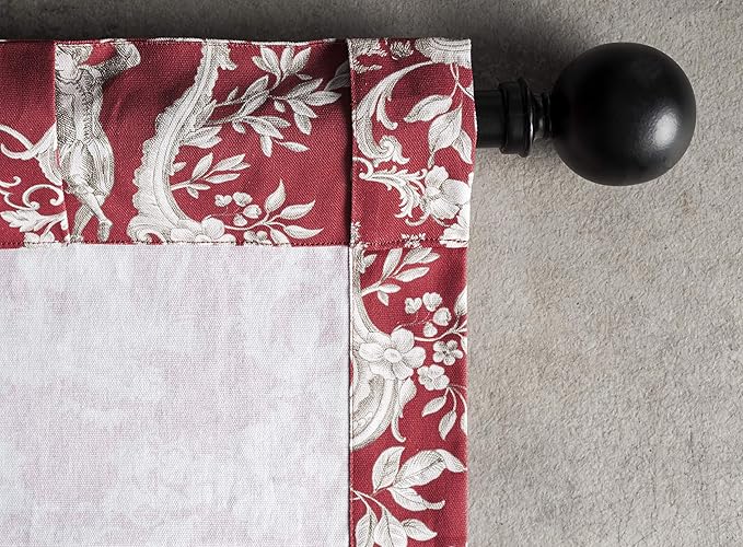 Maison d' Hermine Curtains for Living Room 100% Cotton 84 inch Length Two Panels Light Filtering Toile Curtains for Bedroom Windows with Rod and Loop Pockets Drapes (Joli Jouy Red, 50" W x 84" L)