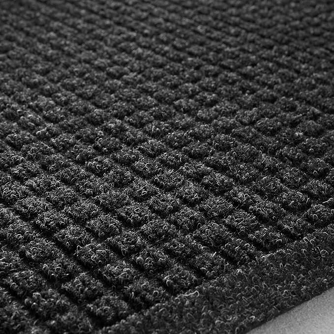Consolidated Plastics Aquasorb Classic Indoor/Outdoor Entrance Floor Mat with Non-Slip Rubber Backing, Fabric Border, Stain Resistant and Quick Drying Commercial Grade (35" x 45", Charcoal)