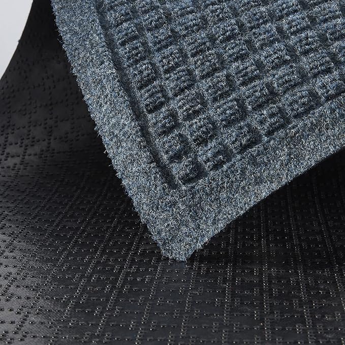 Consolidated Plastics Aquasorb Classic Indoor/Outdoor Entrance Floor Mat with Non-Slip Rubber Backing, Fabric Border, Stain Resistant and Quick Drying Commercial Grade (45" x 69", Navy)