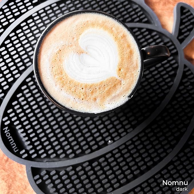 Nomnu Pumpkin Coffee Mat for Countertop - Goth Kitchen Decor - Gothic Coffee Bar Accessories 14.8x13.5 Inch Bar Mat - Spooky Halloween Gifts Non Slip Spill Mat, Black (PCBMB)