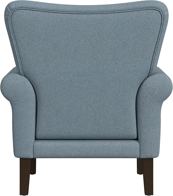 Spatial Order Home Decor | Upholstered Rolled Arm Wingback Accent Chair | Accent Chairs for Living Room & Bedroom | Decorative Home Furniture - Blue Textured Woven